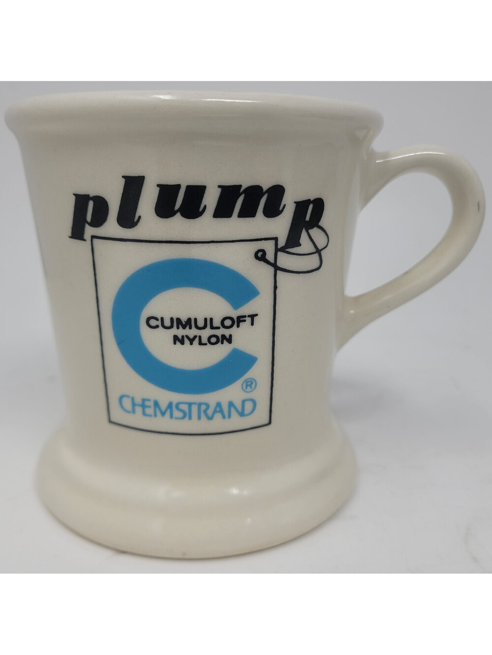 Vtg Chemstrand Monsanto Cumuloft Nylon Mug Juanita Hall Plump Carpets Coffee Cup